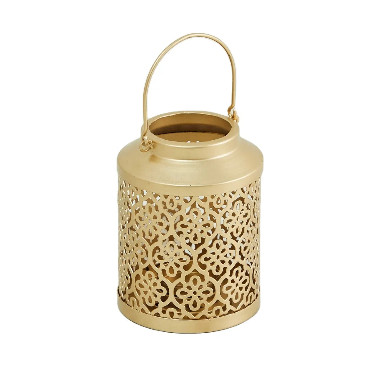 Gold Metal Iron Luxury Elegant Lantern Candle Holder Metal Gold Decorative Design for Indoor Home Decoration