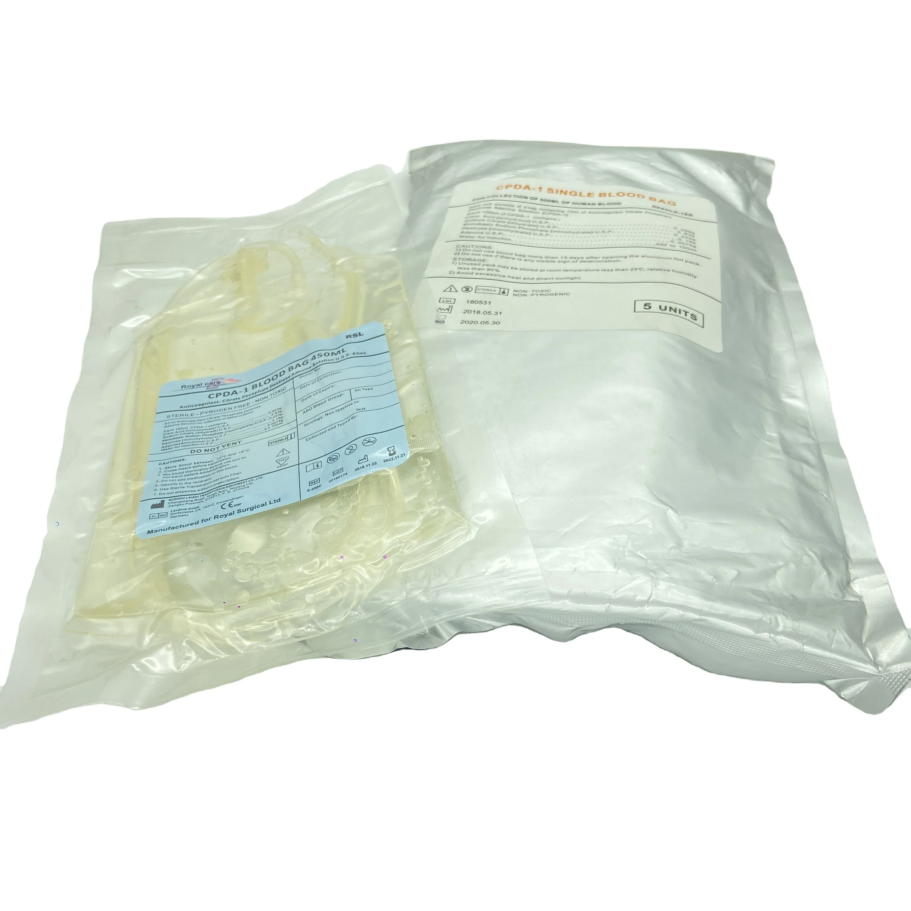 CE & ISO supported Single/ Double/ Triple/ Quadruple Blood Bags