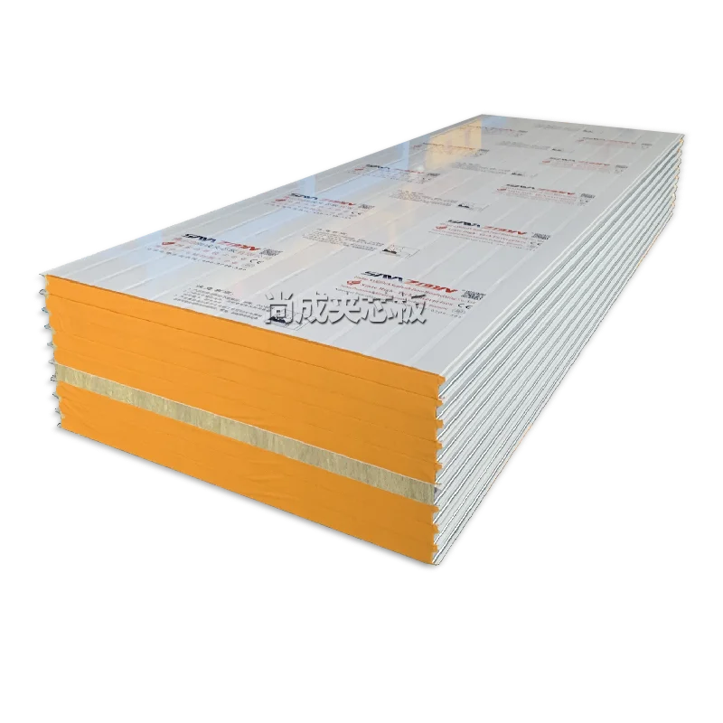 Purification interior wall panel for lab clean room rock wool sandwich panel for wall and factory