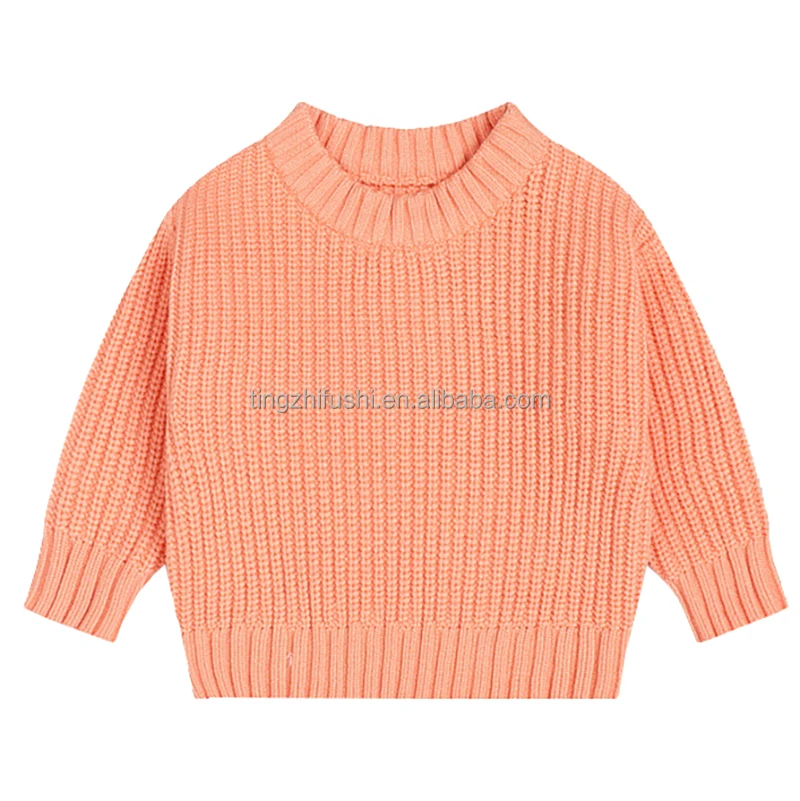 2024 Cute Girl Boy Baby Jumper Toddler High Quality Knit Sweater Chunky Knitted Oversize Sweater For Children