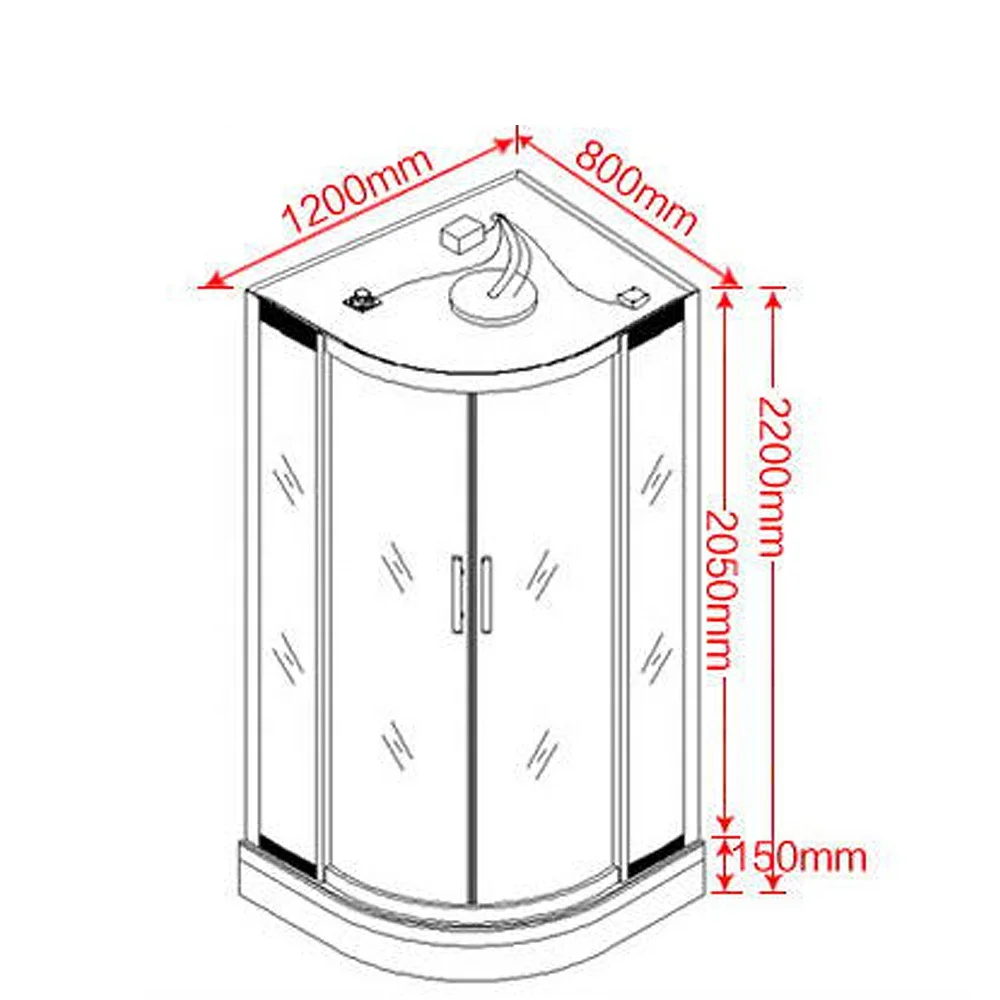 New Style Cost-effective Shower Tray Bathroom With heating LED light. Bathing Steam and Washing In One