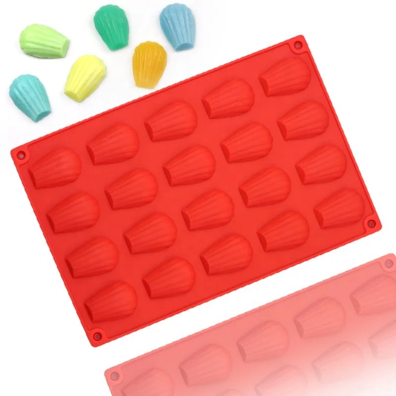 146 wholesale 20 Cavity Silicone Madeleine cake  mold cookie mold shell shape hand make cake cookie candy resin mold bpa free