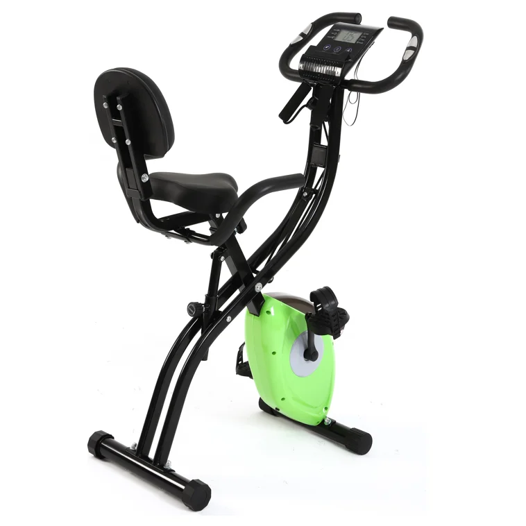 electric X Bike Ultra-Quiet Folding Exercise Bike Magnetic Upright Bicycle with Heart Rate LCD Monitor and easy to assemble