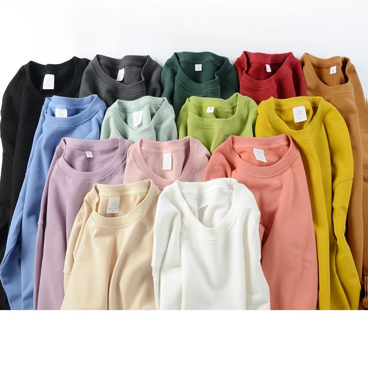 
100% Cotton Oversized Plain Premium 320G Heavy 12OZ Crewneck Sweatshirt Jumper Men Suderas Uniex Clothes for men 