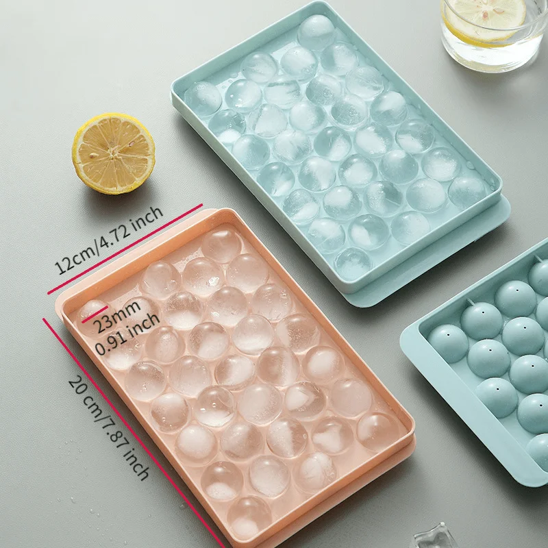 Round ball with lid household plastic ice cube mold ice box