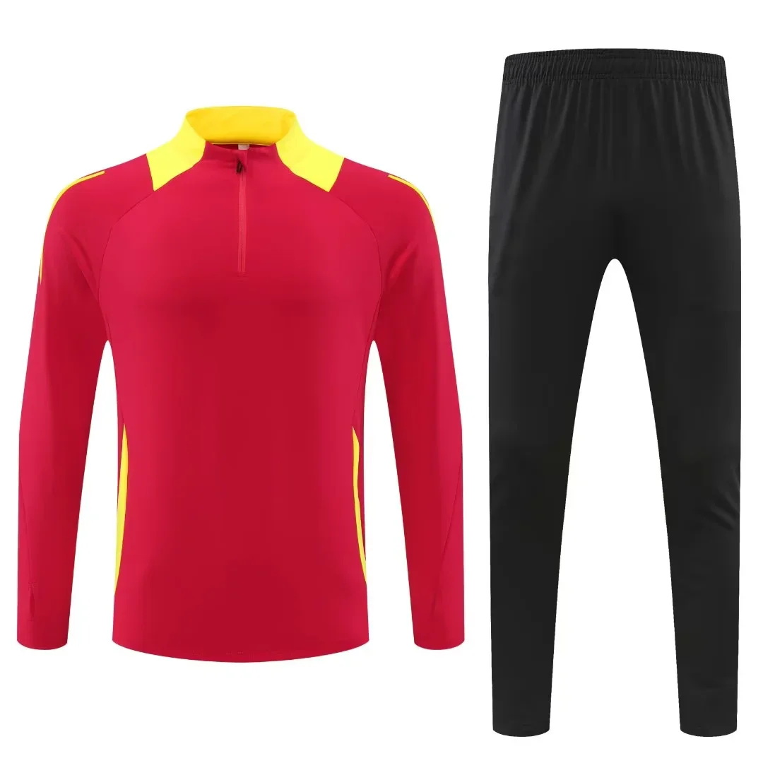 24/25 New Season Custom LOGO Soccer Teams Tracksuit And Pants  Kids Soccer Long Sleeves Breathable Training Suit For Men