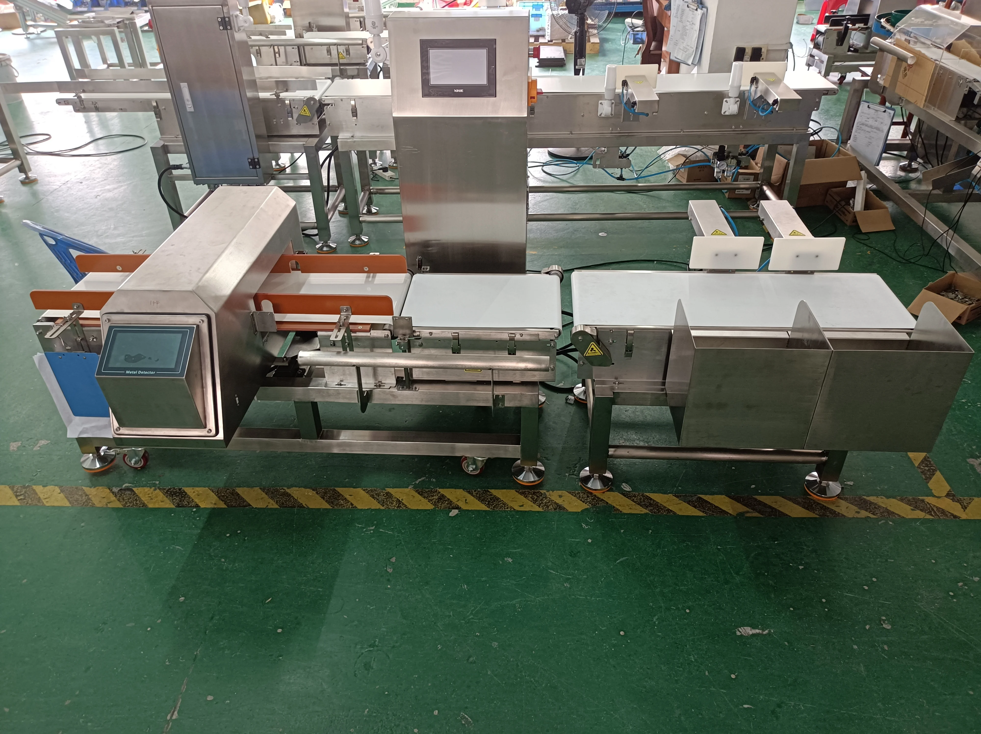 Automatic Combination machine Touch Screen Check Weigher And Metal Detector For Food Industry