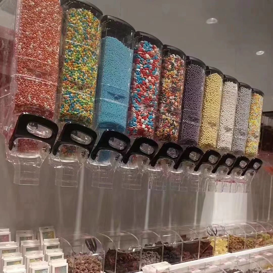 Hot selling gravity bin cereal grain rice candy dispenser for shop