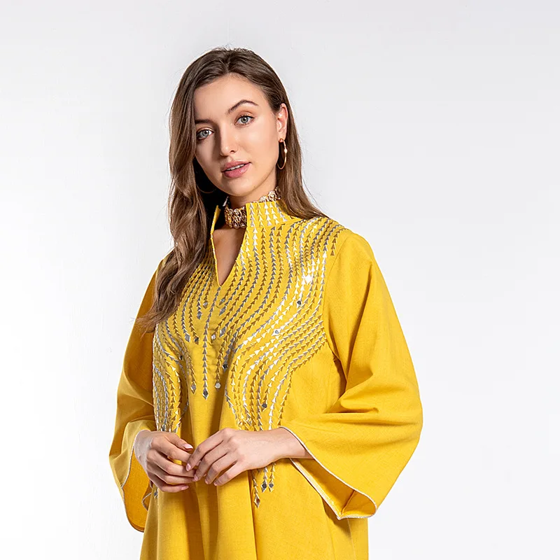 New Dubai Chiffon Women Long Dinner Islamic Abaya Muslim Dresses