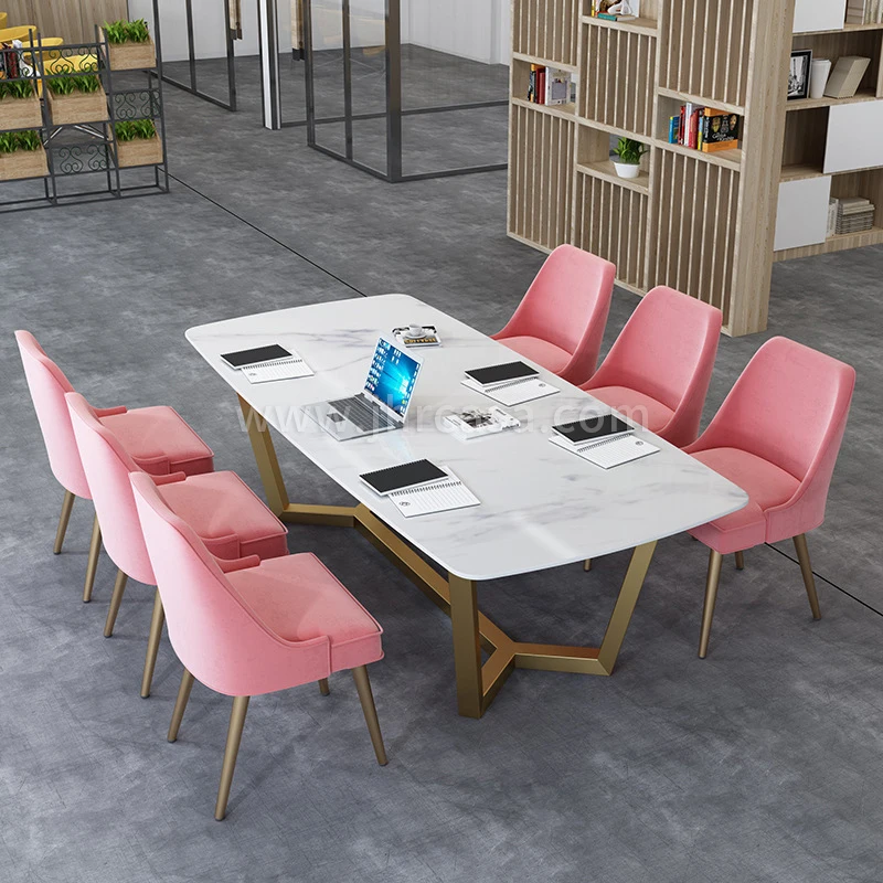 Nordic rock plate computer desk household bedroom light luxury marble study desk simple office table