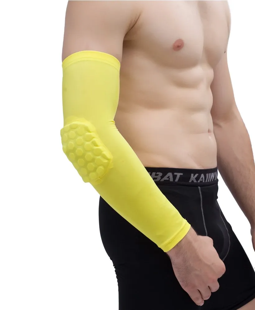 Hot sale Anti collision Basketball Arm Guard Honeycomb Long Elbow Pads