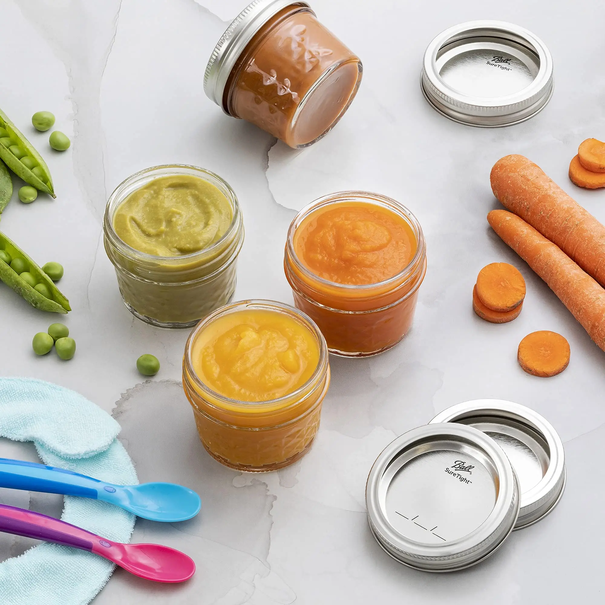 Mason Jars Wide Mouth Clear 120ml 4oz Mini Canning Jars With Metal Lids For Honey Jam Jelly Baby Foods