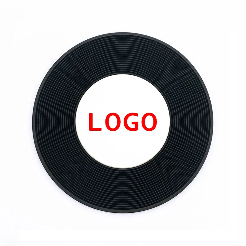 Giveaway Gift Vintage Record CD Vinyl Disc Cup Coasters Mat Custom Logo Rubber Pvc Coffee Beer Coaster Printed Non Slip Ring