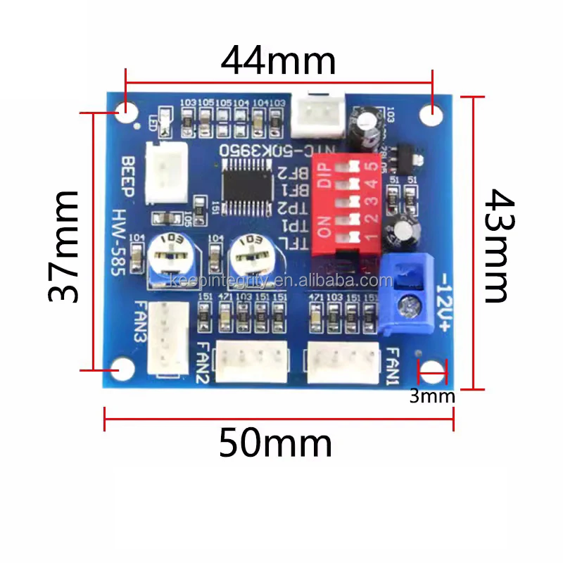 Computer cooling four wire PWM fan automatic temperature control governor module 1 temperature control 2 manual shutdown alarm