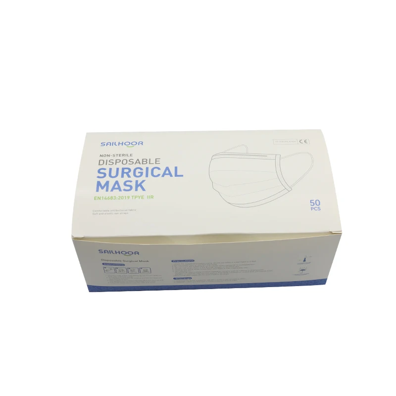 
Disposable Non Woven Flat Fold 3 Ply Face Mask Earloop For Civilian Daily Protect 