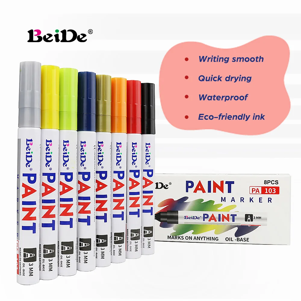 Non-toxic oil-based ink paint marker pens permanent fabric paint pen for car tire  metal glass