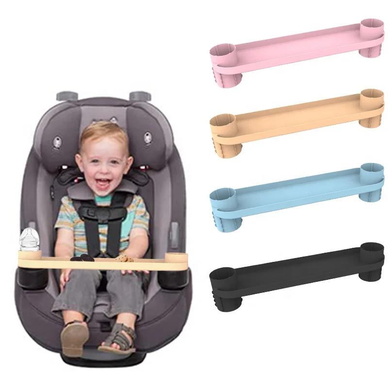 Silicone Car Seat Tray with Cup Holder Snack Tray Baby Car Seat Cup Holder Silicone Travel Tray for Kids Car Seat