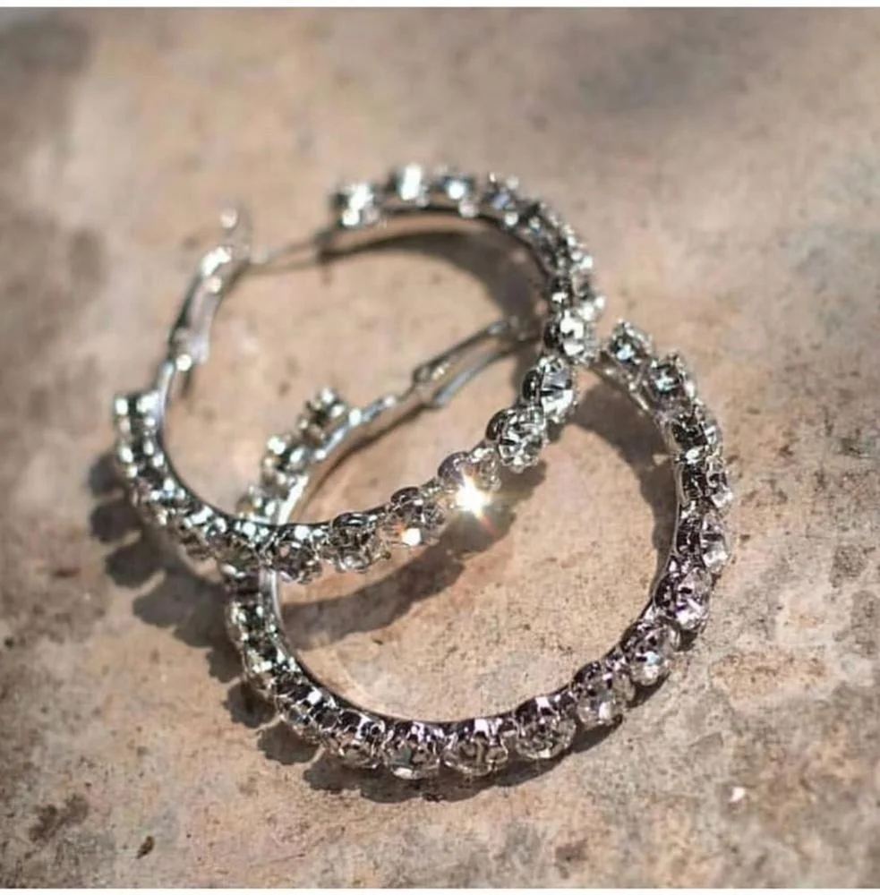 Классические модные потрясающие серьги-кольца Kaimei со стразами и драгоценными камнями для женщин ювелирные изделия Модные серьги-кольца с кристаллами и бриллиантами