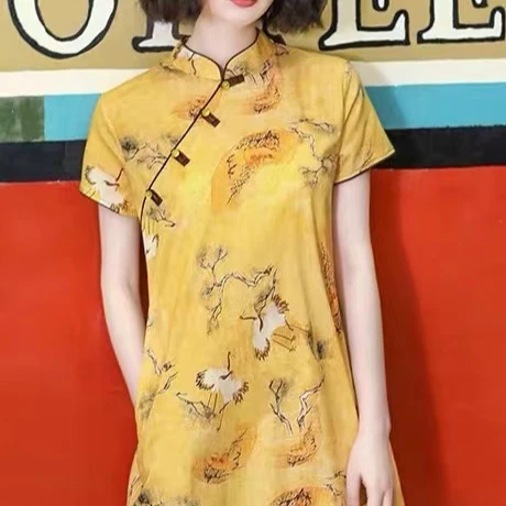 
 Женское летнее платье в китайском стиле 2021  