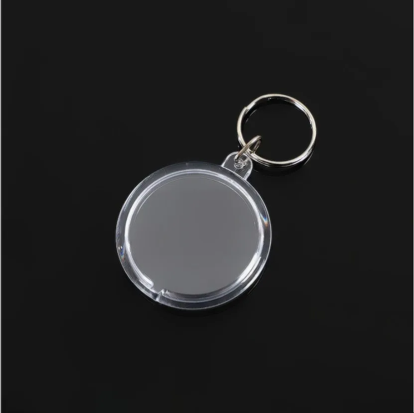 Crystal Clear Photo Insert Blank Round Acrylic Keychain Custom Acrylic Photo Keychain