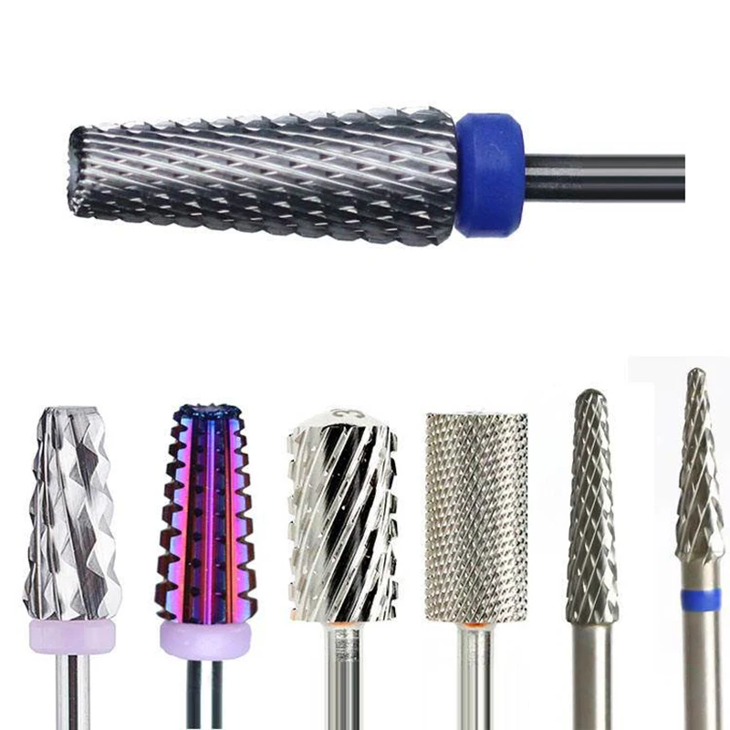 Professional Manicure Pedicure Tools Remove Cuticle Ceramic Carbide Nail Bits E-File Tungsten Nail Drill Bit Set