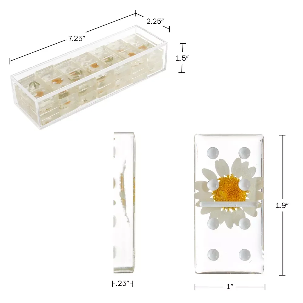 Customized Transparent Acrylic Domino Set Box with 28 Display Boxes - Strategy Game Desktop Decoration