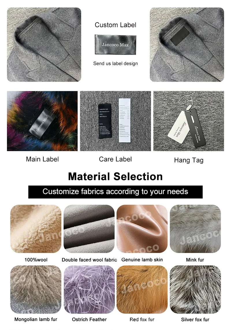 Jancoco New Style Cropped Duck Down Coat Women Really Mink Fur Collar Jacket