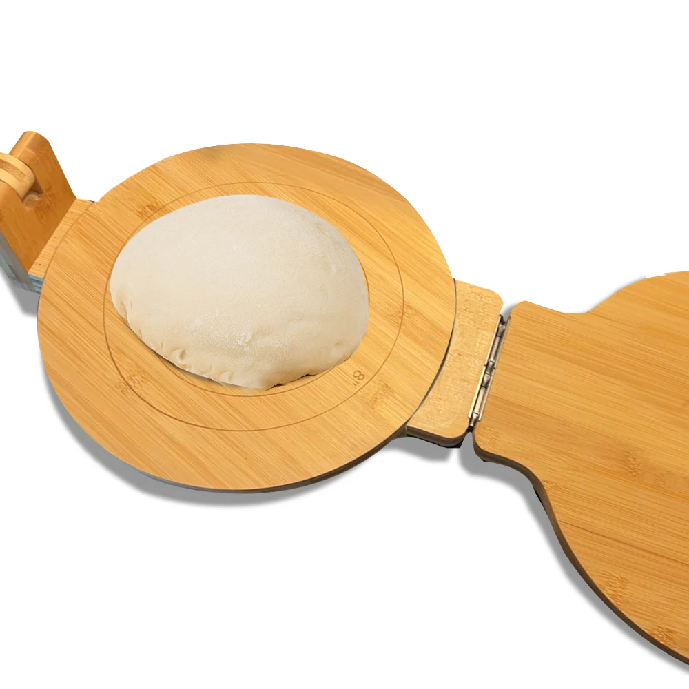 Food Grade 10 Inch Multifunction Dough Pressing Tool Wooden Press Maker Bamboo Tortilla Press
