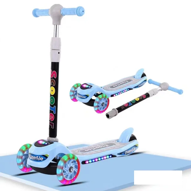 Cheap Fold Child Kick Foot Scooter boy and girl Kid Kick Scooter Electric Chinese Children 3 wheels more color