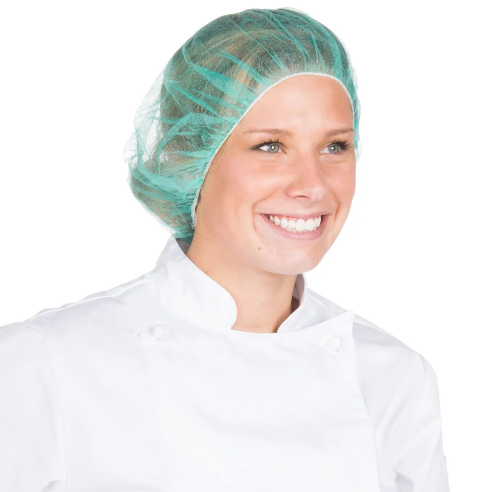 Cleanroom bouffant cap Food Service PP Nonwoven Blue Green Disposable mob cap round cap