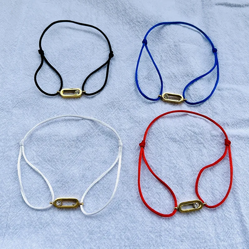 Creative Fashion Handmade Men Unisex Fashion Popular Promotional Move Diamond Adjustable Korea Silk Rope Cord Bracelet