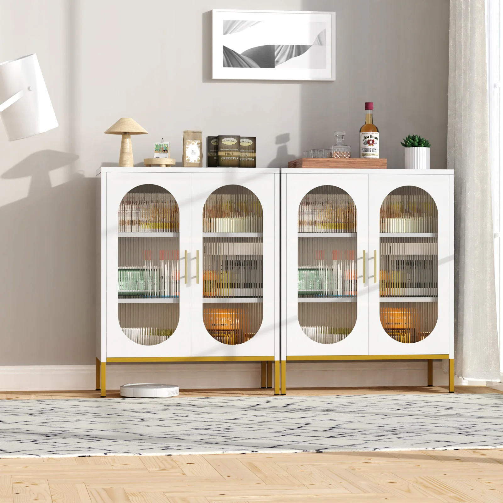 Manufacturers hot selling living room dining room metal storage cabinet dining cabinet with adjustable shelves