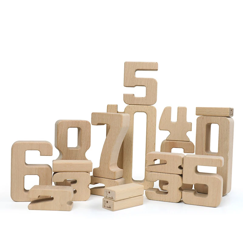 Wooden math educational toys wooden Mathematics Teaching Aid Wooden Number building blocks for kids