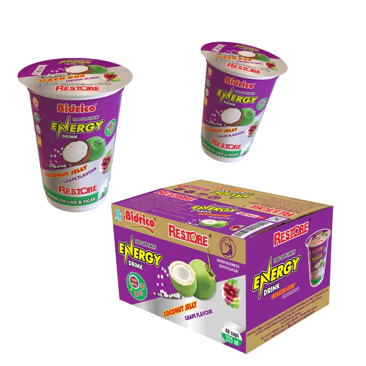 Bidrico Custom Logo Carbonated Energy Drink Water-Based with Sugar Additives Vietnam Manufacturer Box Packaging Halal Certified