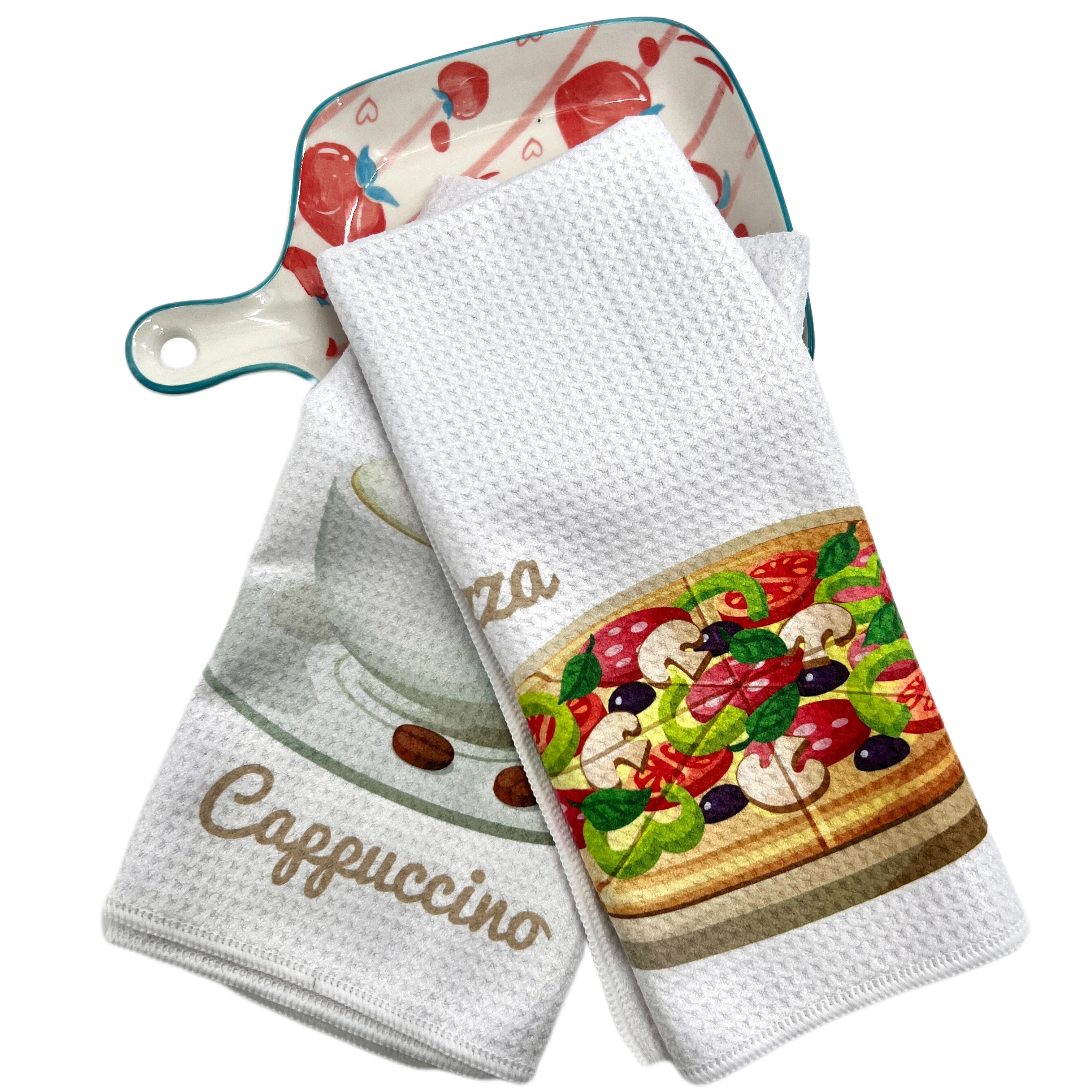 Microfibre custom tea towels wholesale sublimation kitchen towel peppertree tea towel