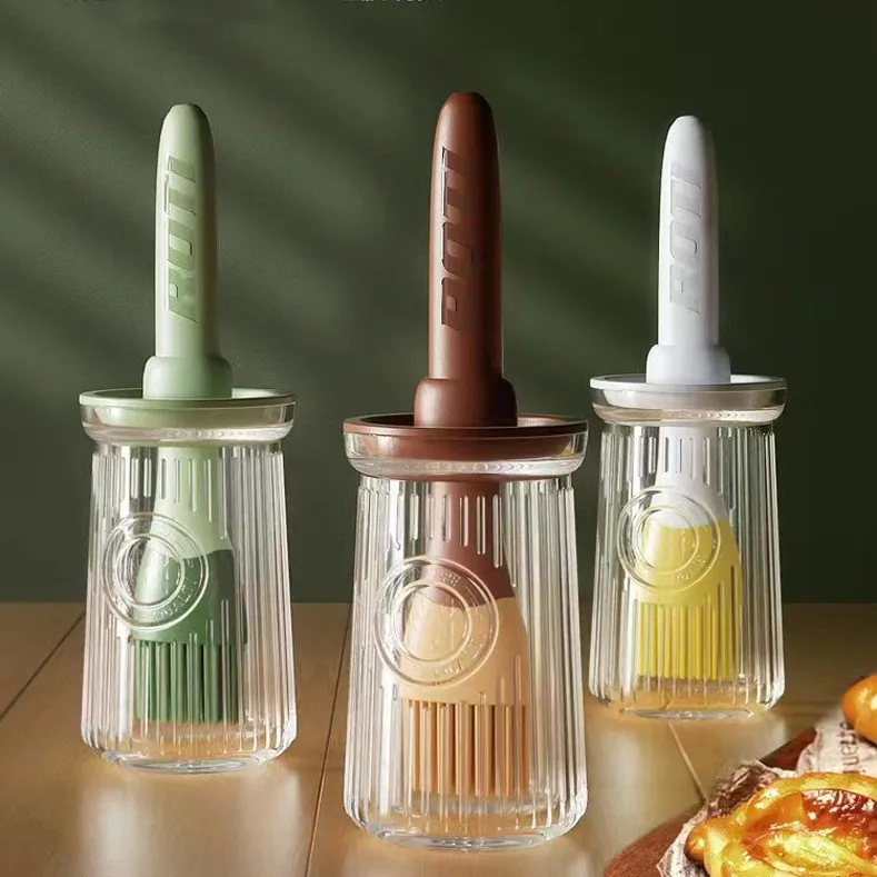Silicone Oil Brush,Silicone Barbecue Brush,Oil Brush Oil Bottle Integrated Condiment Bottle