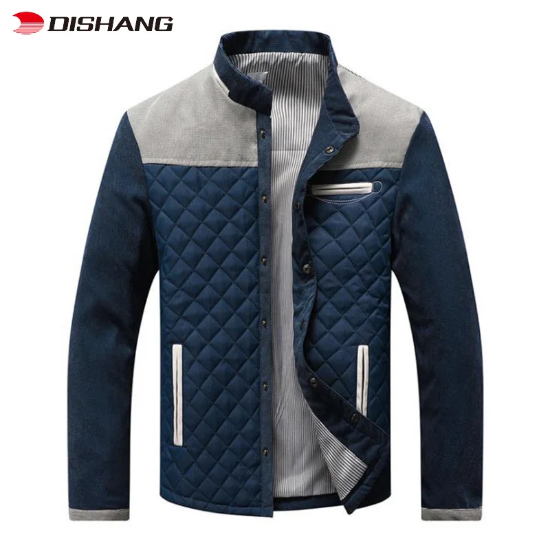 Autumn and winter new contrast color stitching stand collar warm and non-iron treatment youth thick coat jacket