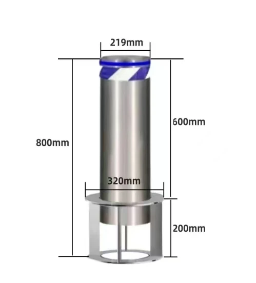Factory Stock Stainless Steel Bollards Cover Outdoor Security Bollard Post SS316 Metal Safety Protection Fixed Bollard
