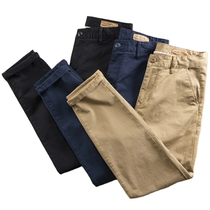 100% Cotton Mens Chino Manufacturer Mens Khaki Chino Pants Mens Slim Chino