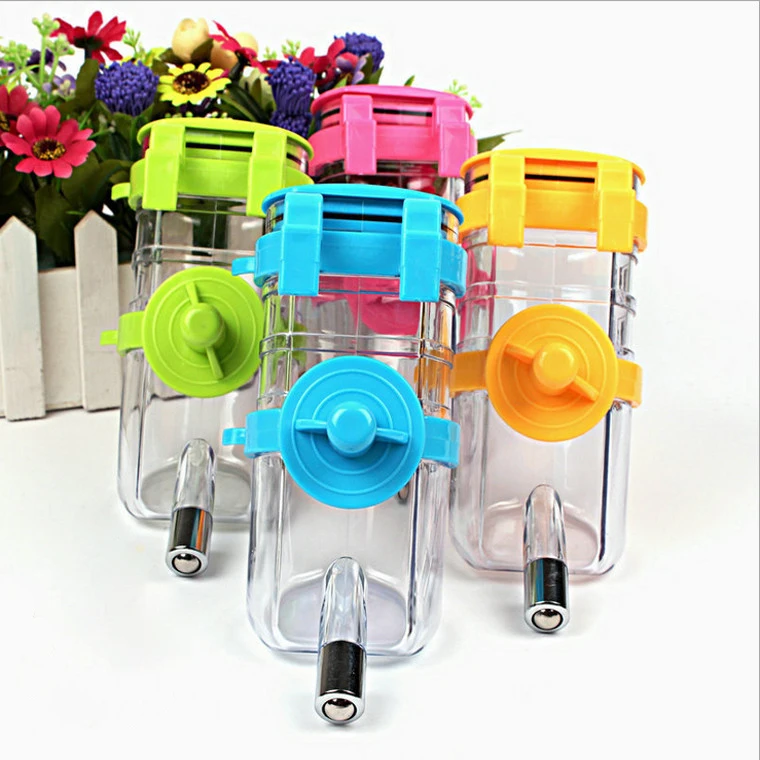 6 Angle body stainless steel bottle spout wall cage fence hook hanging Pet licking refill bottle