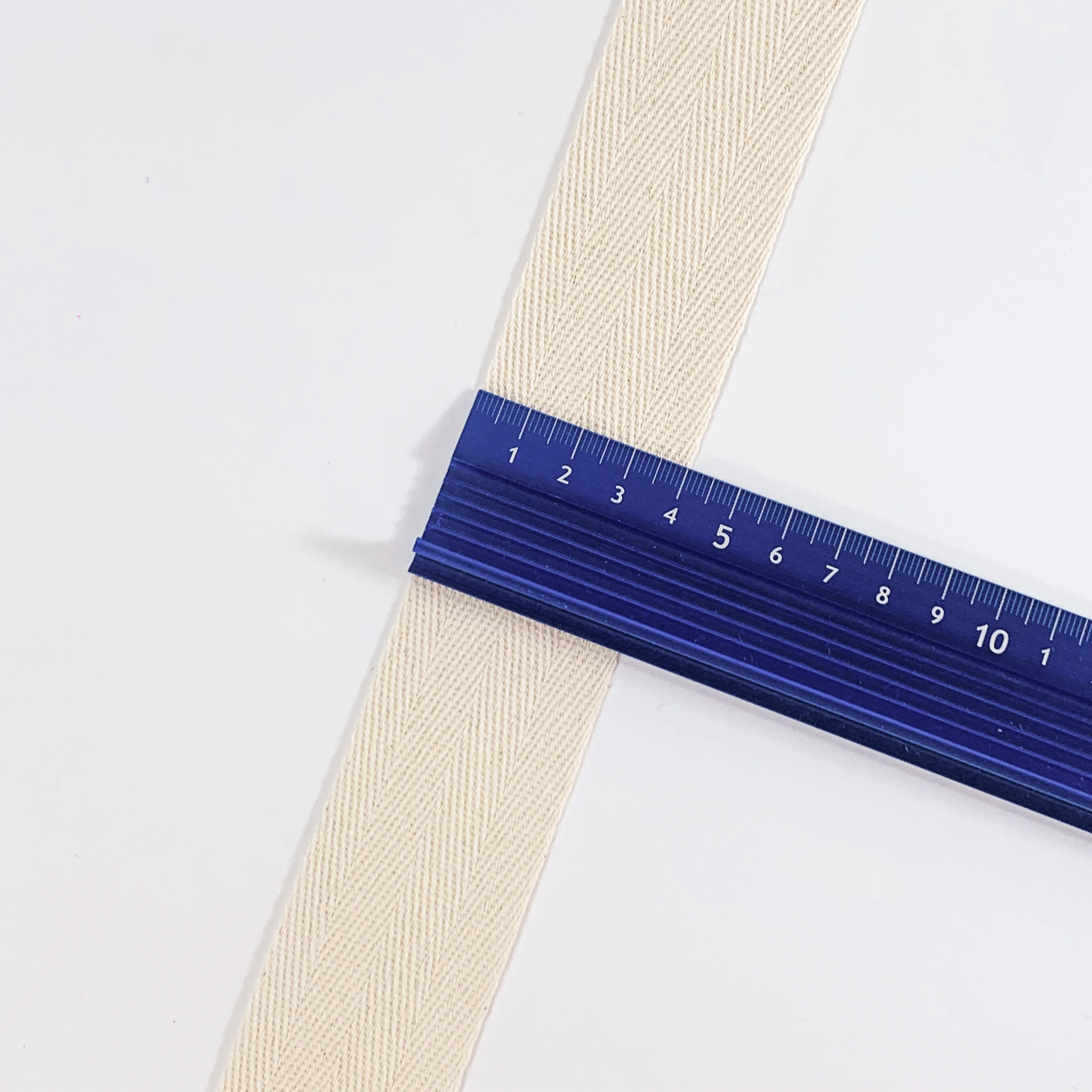 40mm natural heavy cotton textile webbing non slip non stretch sewing fold over herringbone twill webbing tape for clothes