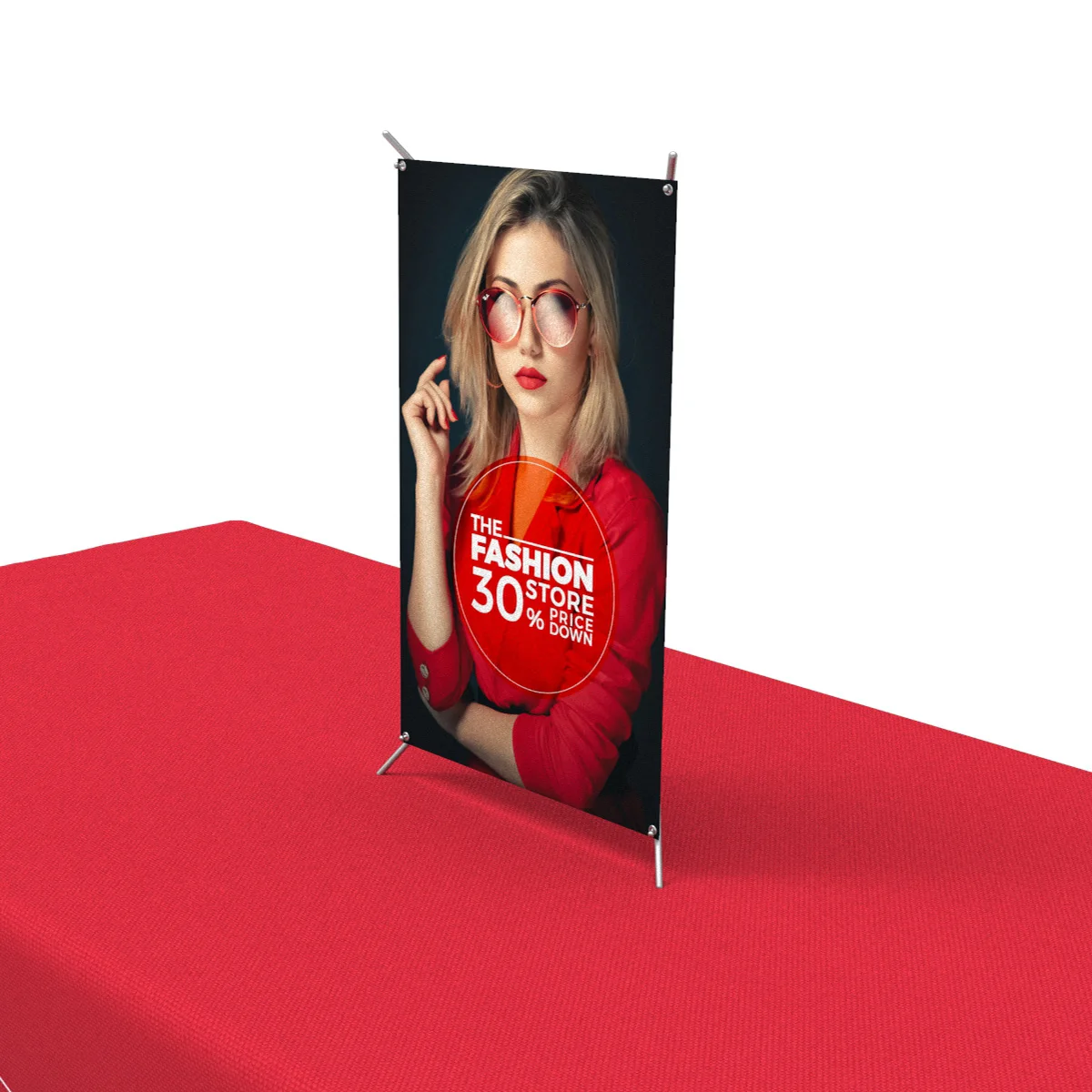 Mini Tabletop X Banner Stand tabletop Banner Stand Custom Color Fiberglass + Aluminum Pole 5-20 Days X Stand