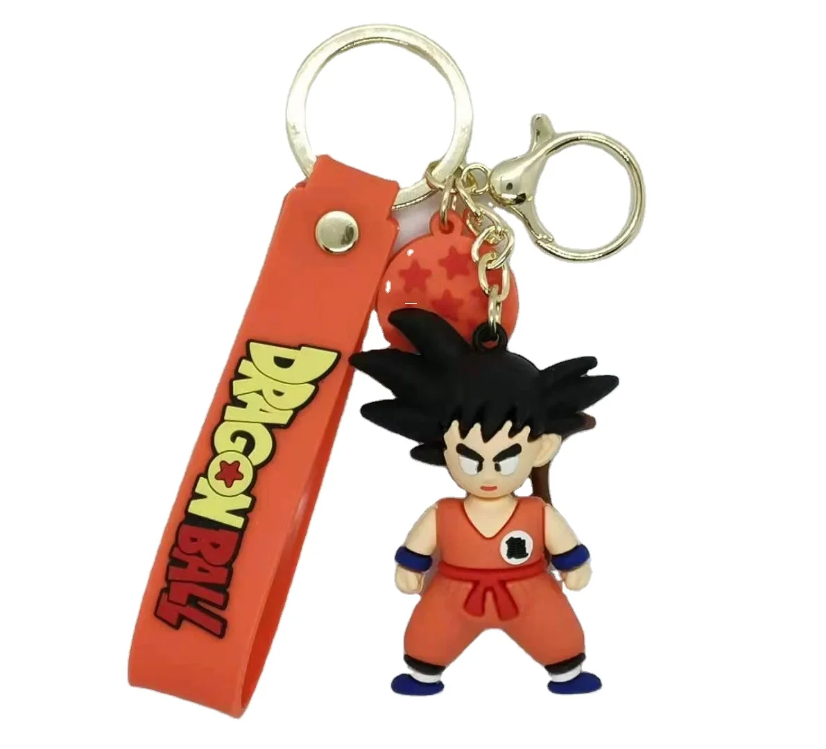2022 Hot Sell Manufacturer Anime Figures Rubber Keychain Pvc Dragon Ball Letter Keychain