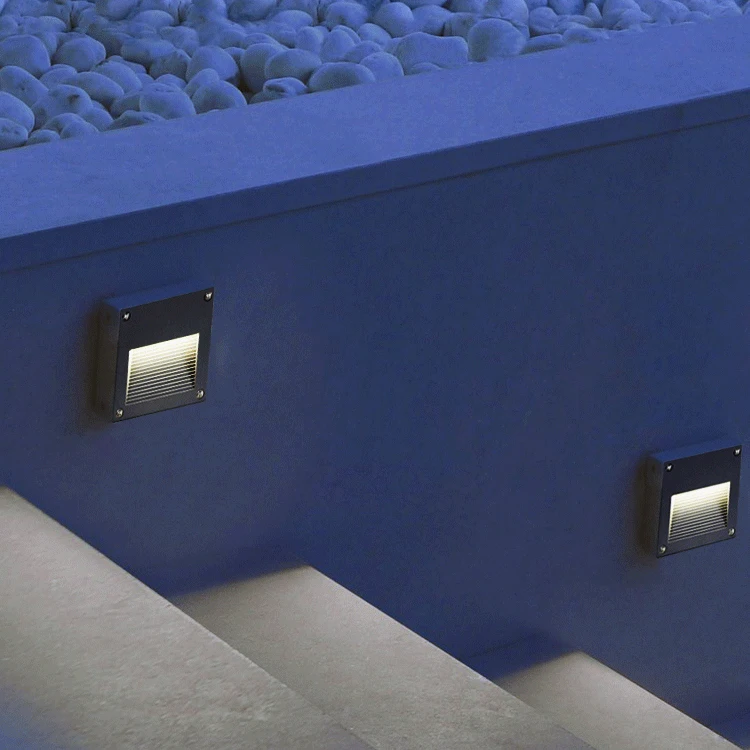 G-1037 wholesale LED wall lamp black gray white indoor and outdoor embedded ip65 inductive stair step lamp