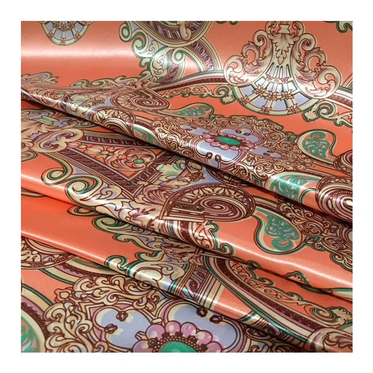 2021 New pattern China manufacturer polyester satin silk fabric for home textile