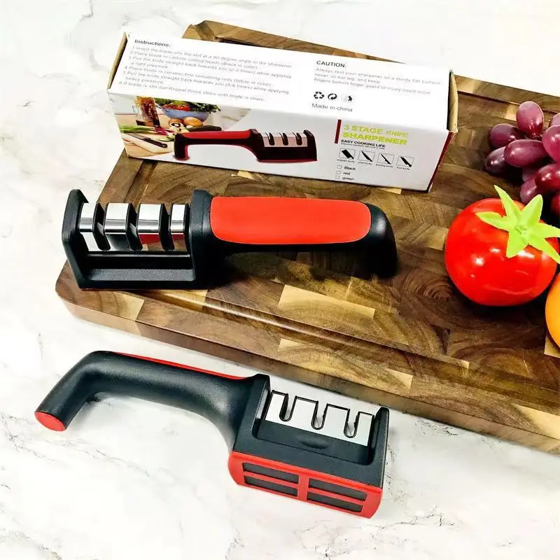 Handheld Multi-Function Kitchen Accessory Gadget 3 Stage Quick Knife Scissors Sharpener New Low Price Tool Machine