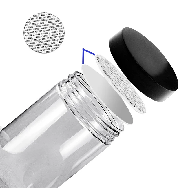 Round Plastic Jar with Screw Cap Wholesale Cosmetic Food Packaging  Cosmetic Cream Jar Food Storage Jar With Metal Aluminum Lid