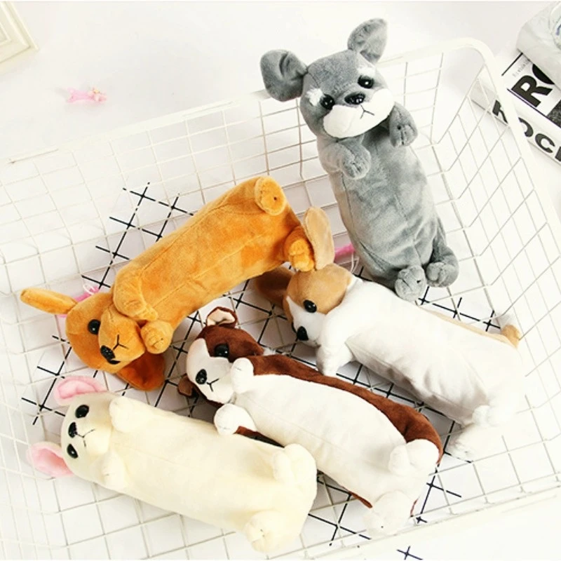 Creativity cartoon puppy plush pencil case school pouch pencil case bag office pencil bags 10 kinds
