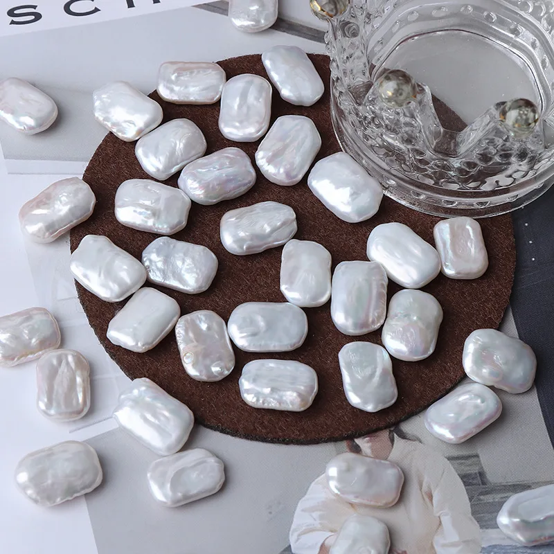 High gloss Baroque square shaped loose beads Natural fresh water pearl diy earrings jewelry loose beads