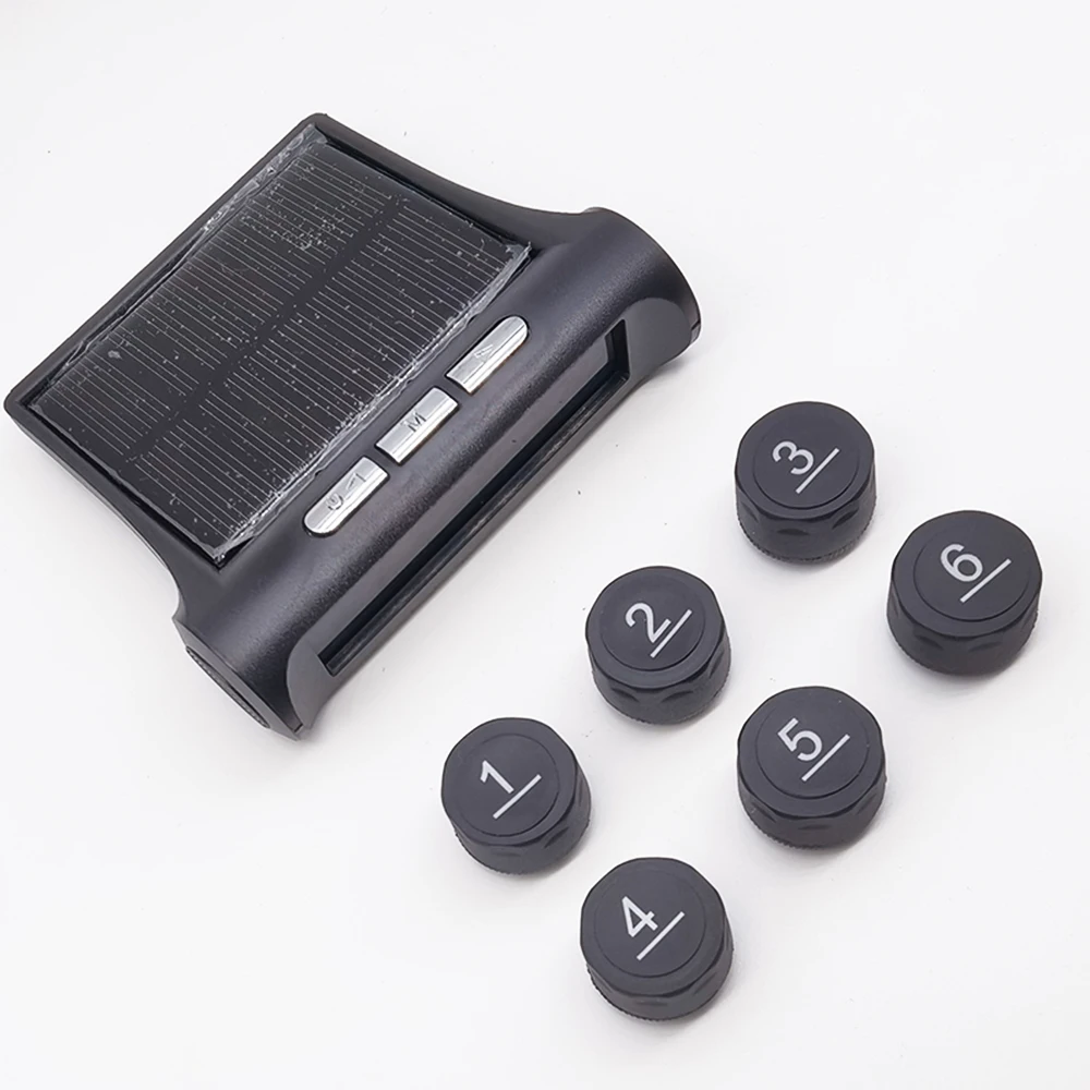 External sensor solar TPMS for truck bus wireless tire pressure alarm monitor 7bar 101psi TPMS tire pressure monitoring system